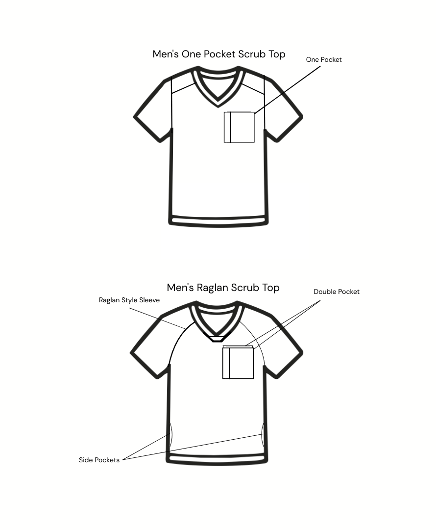 Men's One Pocket Scrub Top